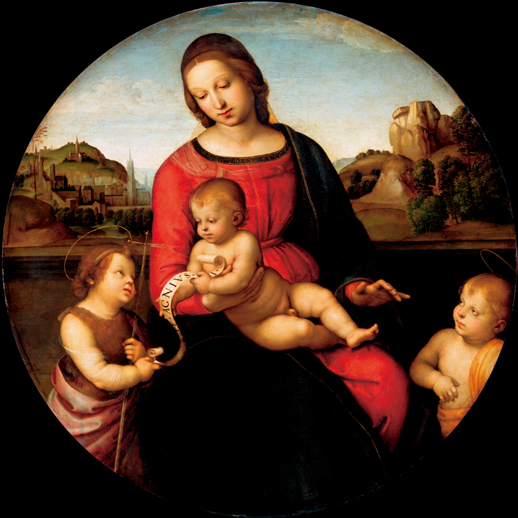   拉斐尔·桑西  Raffaello Santi— 圣母子和施洗者圣约翰 (3)